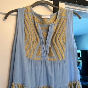 Lace the Label, blue dress with gold texture, size small